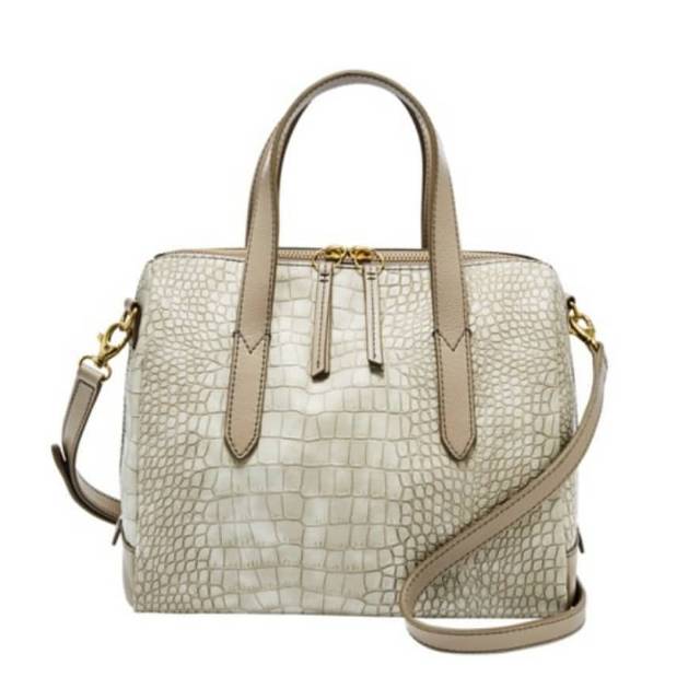 Tas Fossil Ori. Sydney Satchel Grey Croco.