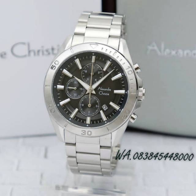 Jam Tangan Pria Alexandre Christie Ac 6525 MC Silver Original