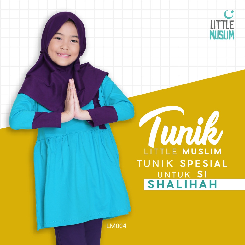 Set Tunik dan Jilbab Anak Little Muslim by Afrakids