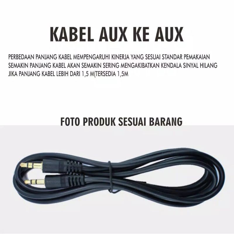 Kabel AUX 3.5mm to 3.5 mm Male to Male Jack Untuk Audio Mobil,MP3,Speaker Panjang 1,5M