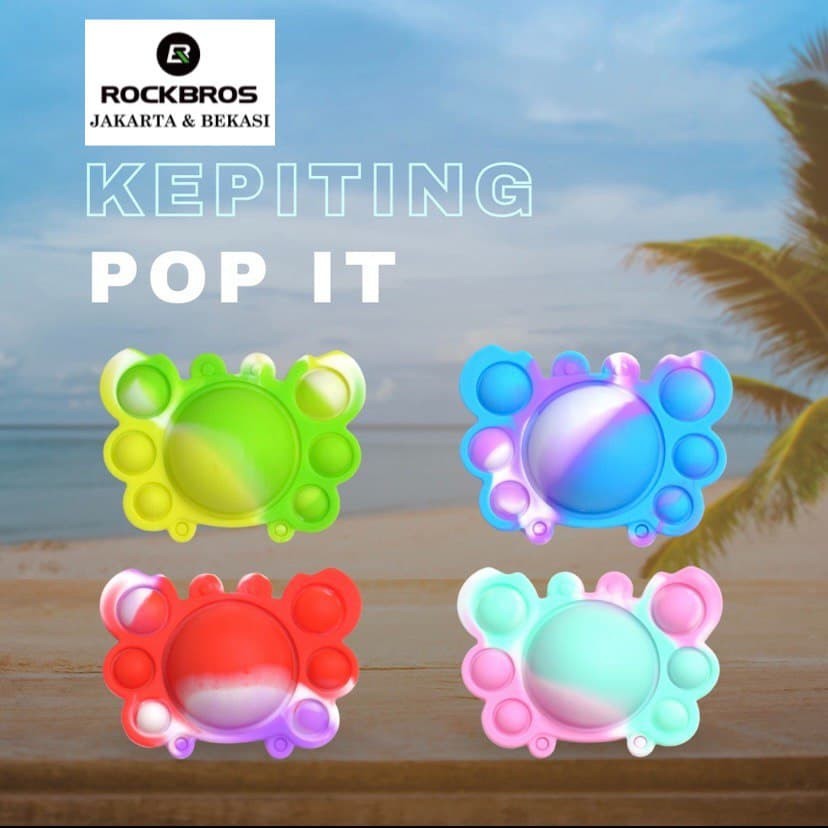 Pop It Kepiting Crab Octopus New Fidget Toys ADHD Autism Mainan Anak