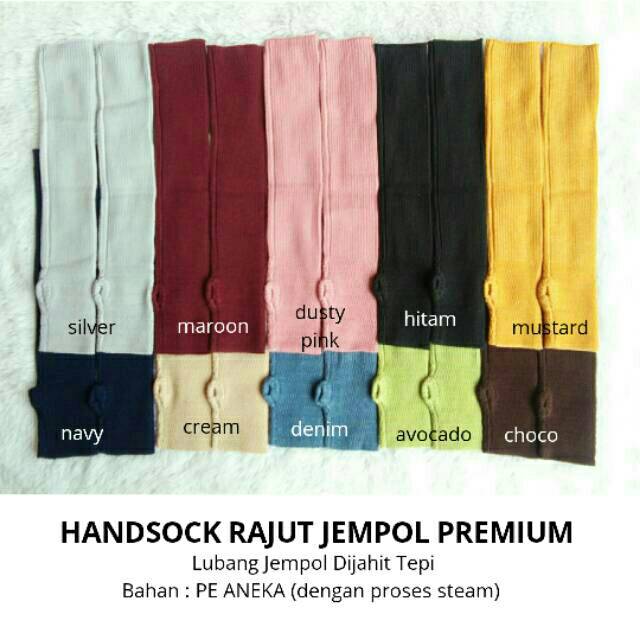 Handsock/Manset/Deker Lengan Tangan Rajut Jempol Salur Panjang Sesiku Murah (PE ANEKA)