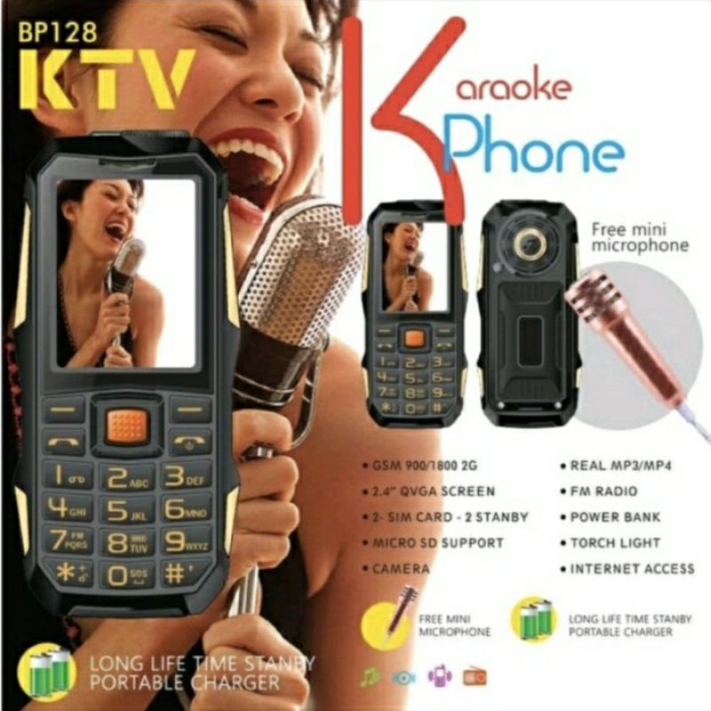 Hp BELLPHONE BP128 KTV- LAYAR 2,4 INCHI BIG SPEAKER KARAOKE PHONE
