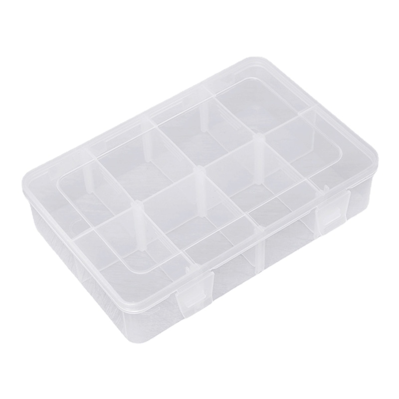 Gro Kotak Penyimpanan Perhiasan Manik Anting Organiser Kompartemen Storage Box Kotak Organiser Plastik Dengan 8sekat Adjustable