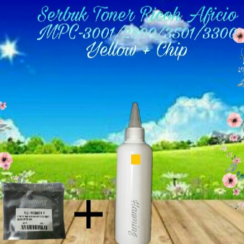 Serbuk Toner Ricoh MP C3001 C2800 C3501 C3300 C-3300 3001 3501 MPC3001 MPC2800 MPC3501 Yellow + Chip