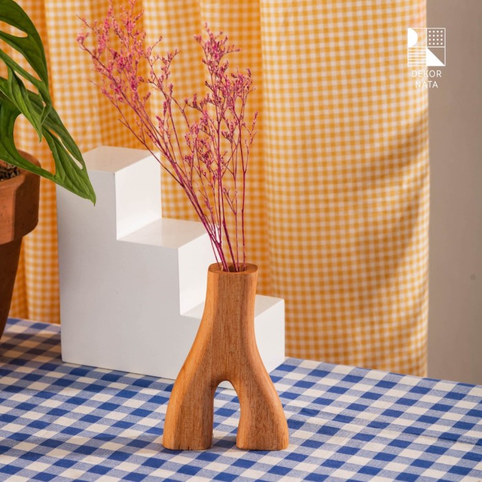 PROMO TERBATAS- Wai Wooden Vase / Vas Bunga / Rak Bunga Kayu / Vas Kayu / Vas Unik