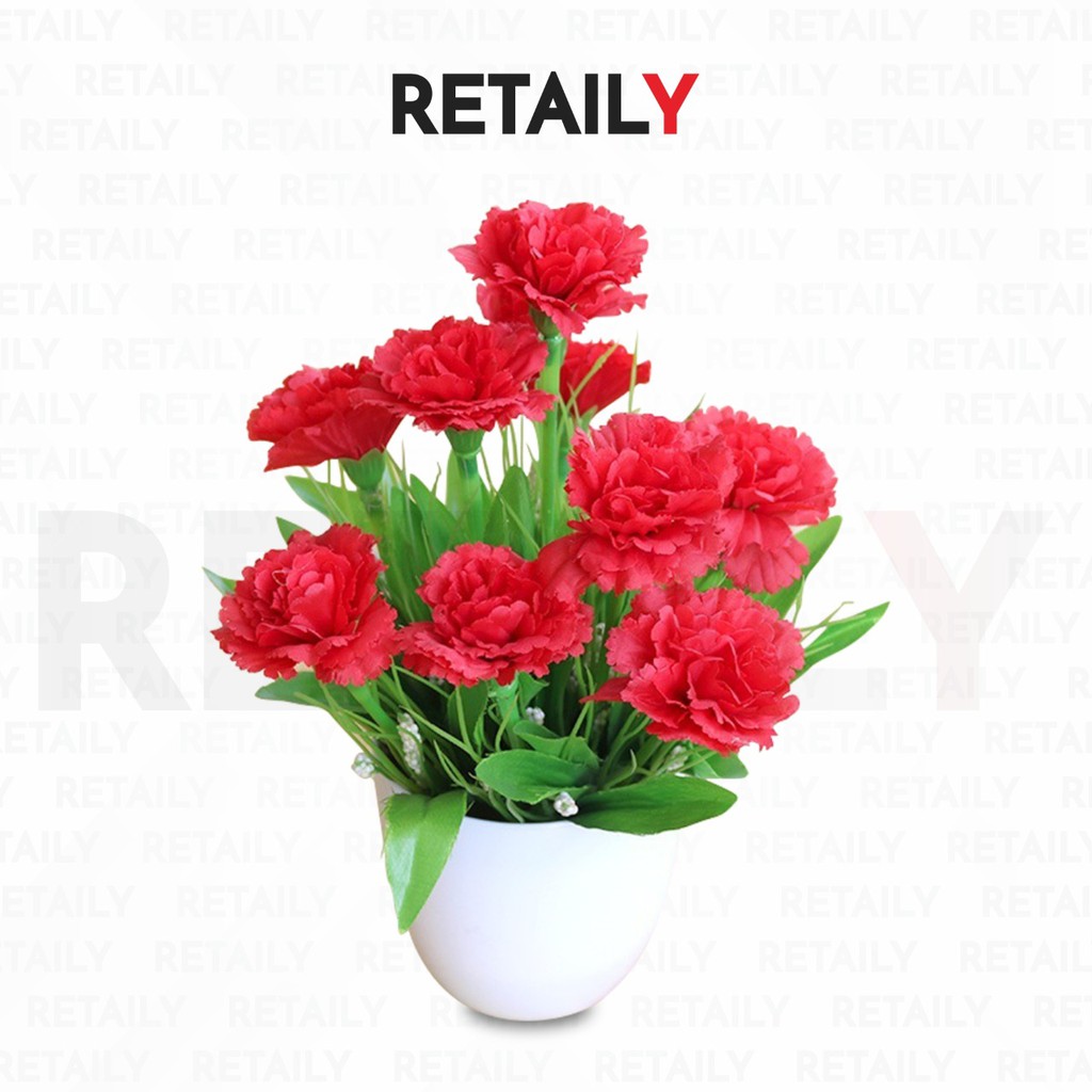 Retaily PT19 Pot Tanaman Hias Bunga Hias Plastik Ornamen Pot Bongsai Artificial Flower Decoration