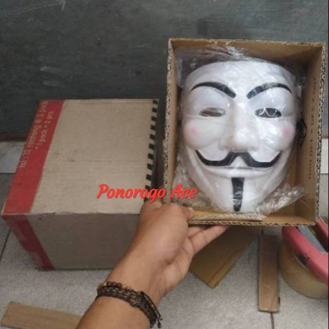 (Packing Box) Topeng anonymous topeng hacker eceran murah