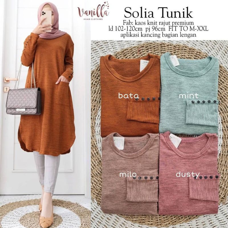 Soula Tunik / Solia Tunik - Tunik Kaos Rajut Premium / LD100 Melar / Soula 5 / soula 4 / R.3 - 251-6022