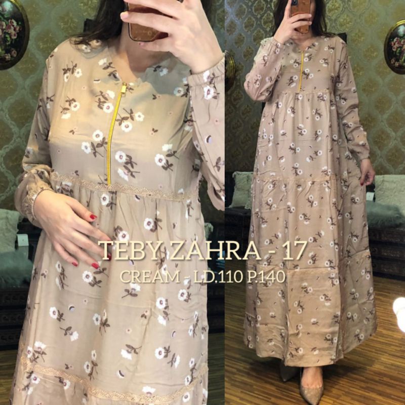 TEBY DASTER ARAB ZAHRA FLOWER RAINBOW SERIES RAYON VISCOSE ALL SIZE ORI-CREAM 017
