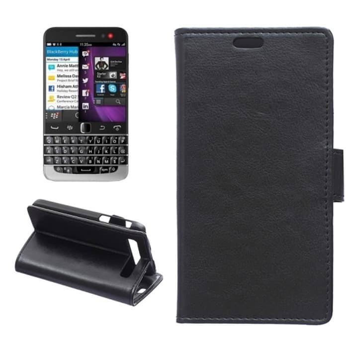 SS2805 - HORSE FLIP LEATHER CASE BLACKBERRY Q20 BLACK