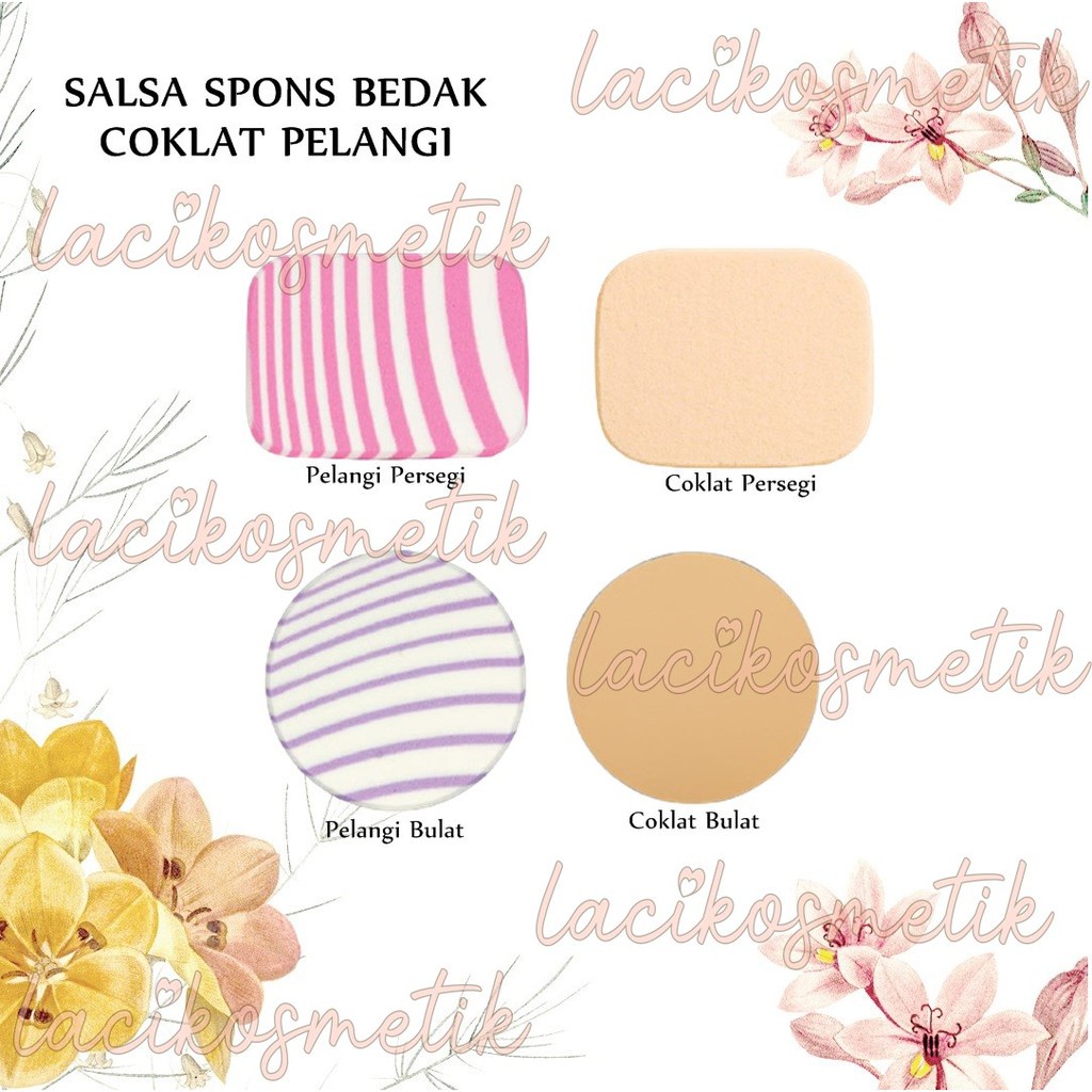 ✨LACIKOSME✨ SALSA SPONS BEDAK COKLAT PELANGI - PUFF BEDAK SALSA SPON TEPUK BEDAK