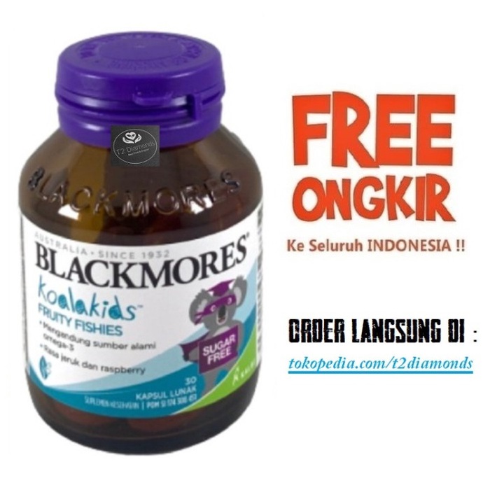 Blackmores Fruity Fishies Vitamin Anak Fish Oil Omega3 Kids Brain Vit Anak -