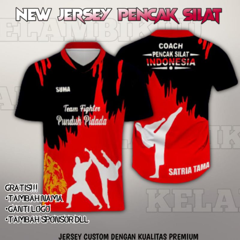 JERSEY PENCAK SILAT TERBARU/BAJU KAOS PENCAK SILAT INDONESIA/JERSEY SPORT/PSHT/KARATE/BAJU MURAH