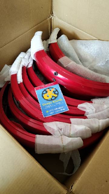 Spakbor depan belakang jialing kancil warna merah NOS