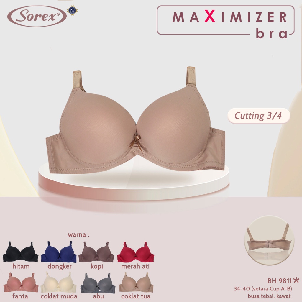 Bh Bra BUSA TEBAL Sorex 9811 / 99113 (Cup Sedang) | Push Up Bra Pakai Kawat |kyx