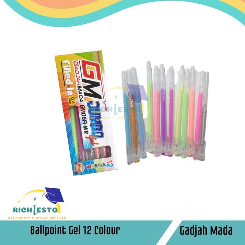 

GM 06Fi-Wr Gelpen Jumbo 0,6 mm(1pack isi 12pcs) Bolpen/Pulpen