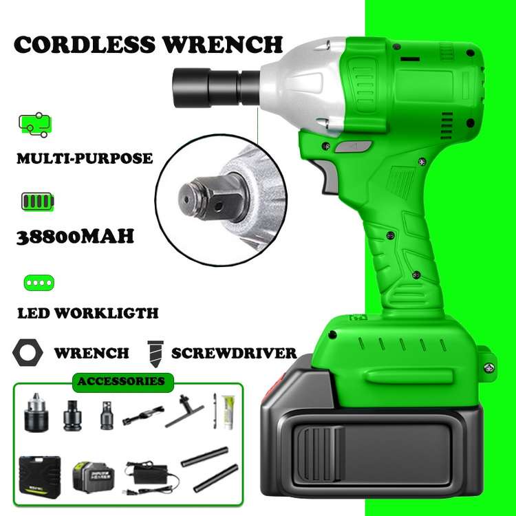 TOOL 988Vf Cordless Impact wrench 2 baterai cordless mesin pembuka baut ban bor set impak buka motor mesin bor untuk baut mobil