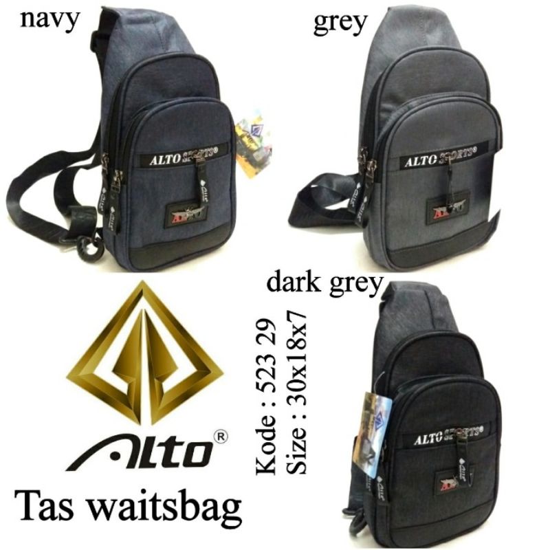 TAS WAISTBAG COWOK ORIGINAL BY ALTO 52329 WARNA NAVY ABU TERMURAH