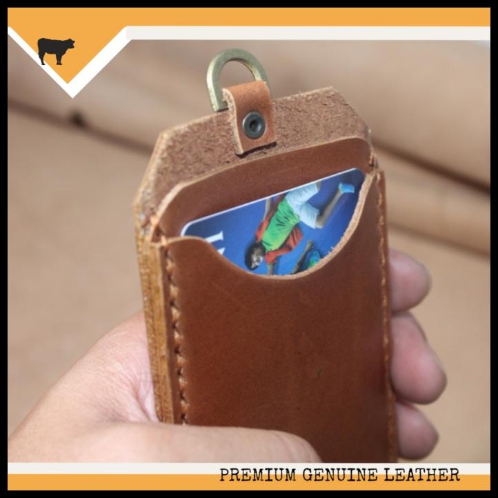 

Card Holder Name Tag Kulit Asli - Handmade Leather - Warna Coklat