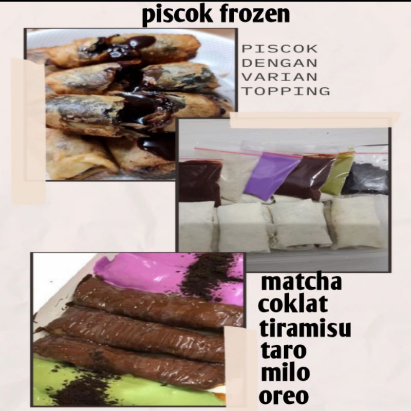 

piscok meler lumer frozen dengan topping