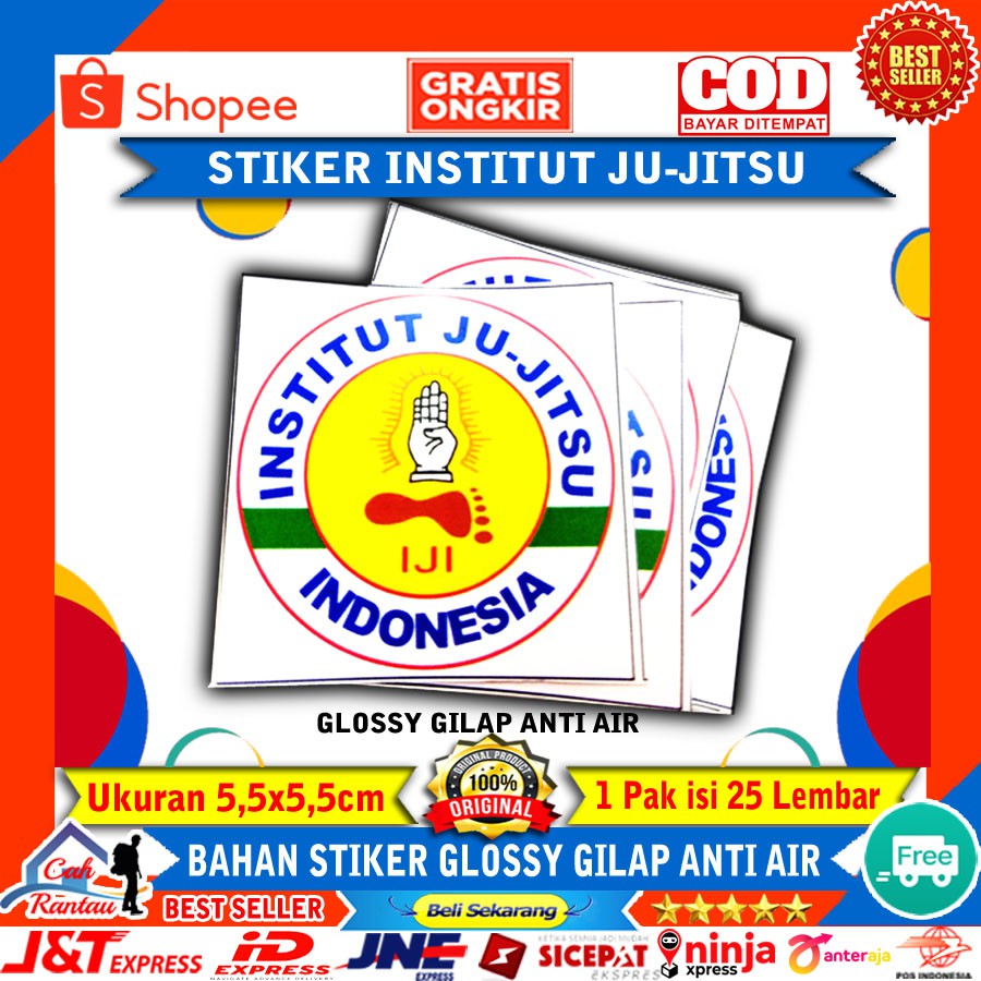 STIKER LOGO LAMBANG INSTITUT JU-JITSU JUJITSU INDONESIA IJI STICKER MOTOR CUSTOM TEMPELAN DINDING