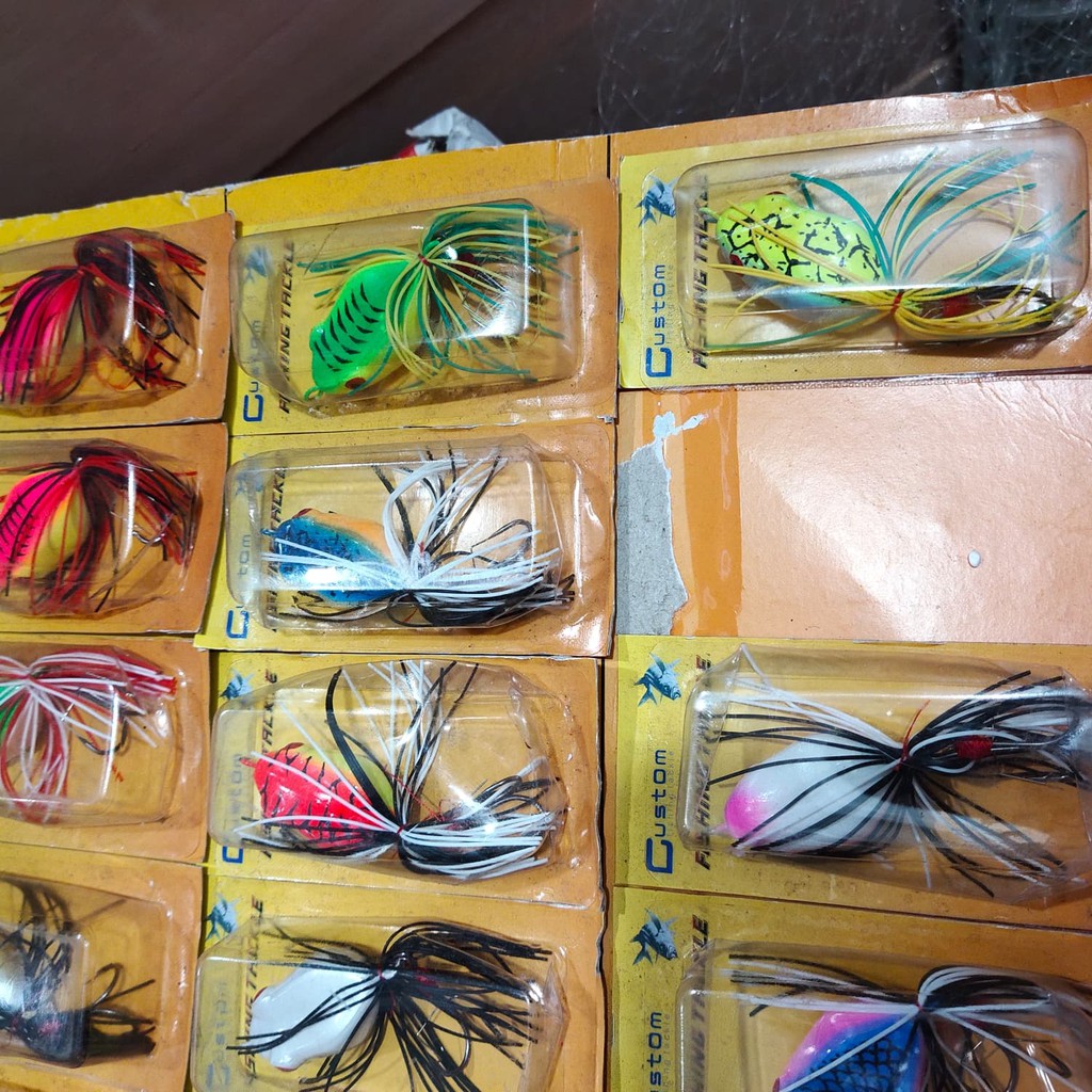 umpan kodok fiber custom plus spinner untuk casting gabus