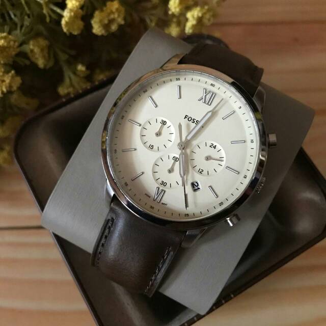 Men watch dark brown leather fs5380
