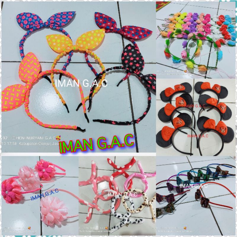 bando pita chibi import/ bando bunny/headband/bando mahkota bunga