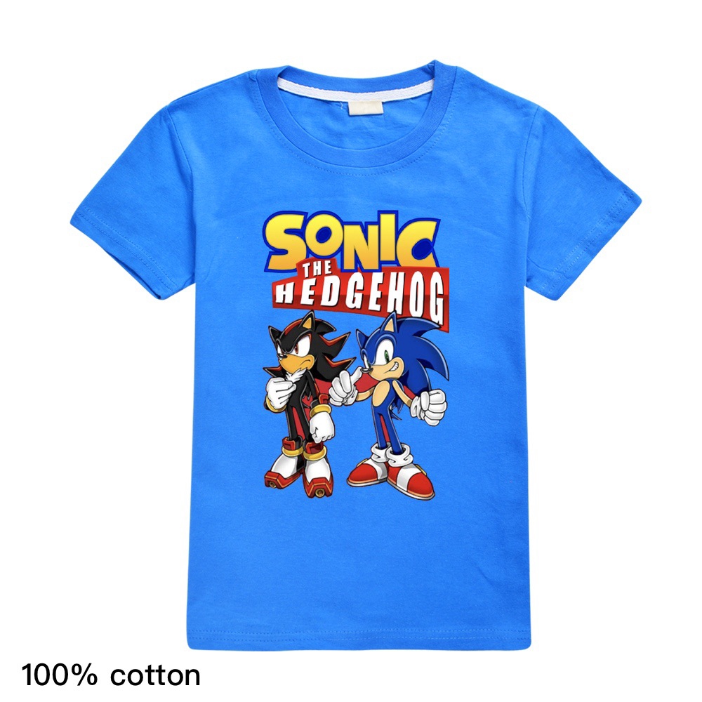 Kaos T Shirt Unisex Lengan Pendek Gambar Kartun Sonic The Hedgehog Untuk Hadiah Ulang Tahun Shopee Indonesia