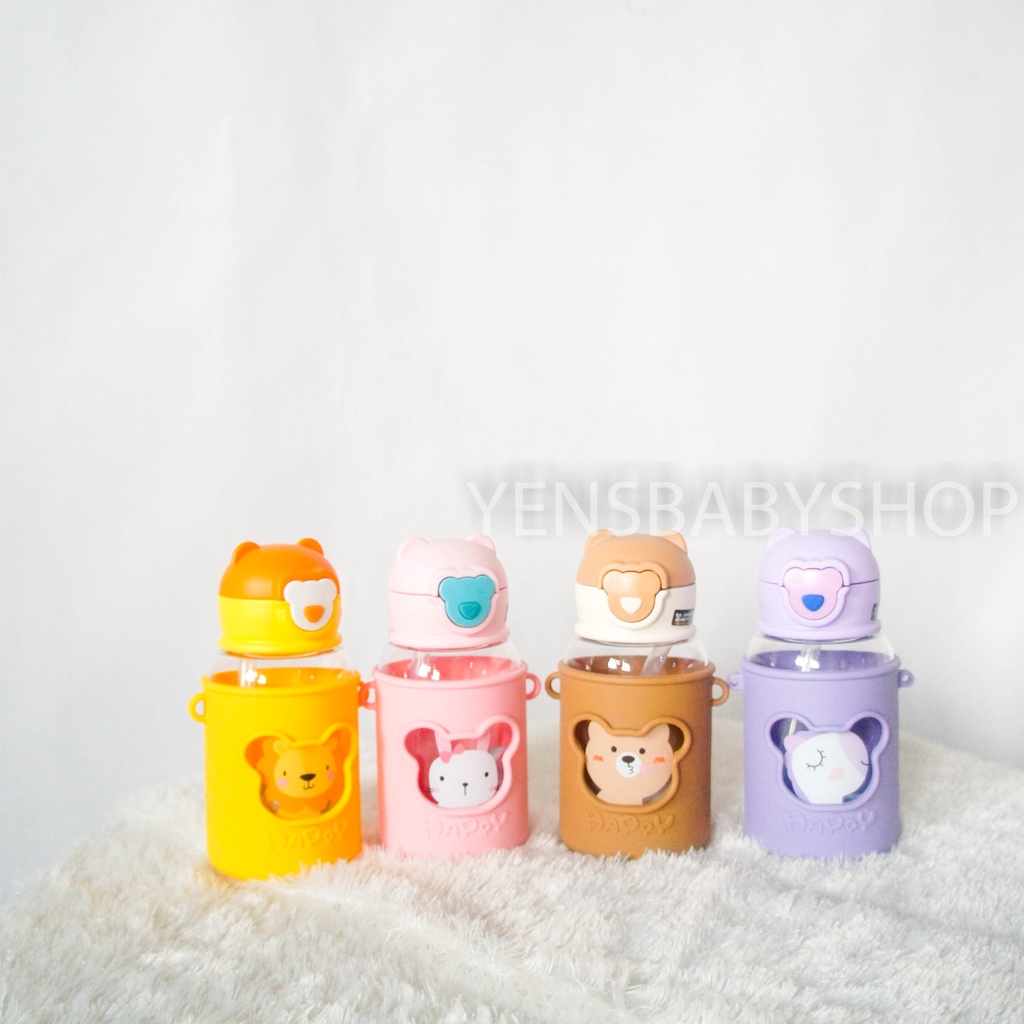 Strap Drink Bottle 600ml - Botol Minum Anak Tali Dan Sedotan 8711