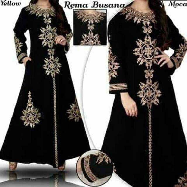 Gamis hitam bordier II abaya hitam II dress muslim 02