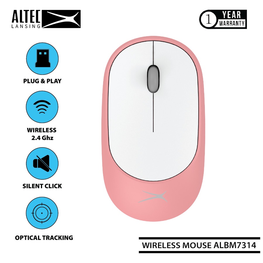 Mouse Wireless Altec Lansing ALBM-7314 Silent Peach | Altec ALBM7314