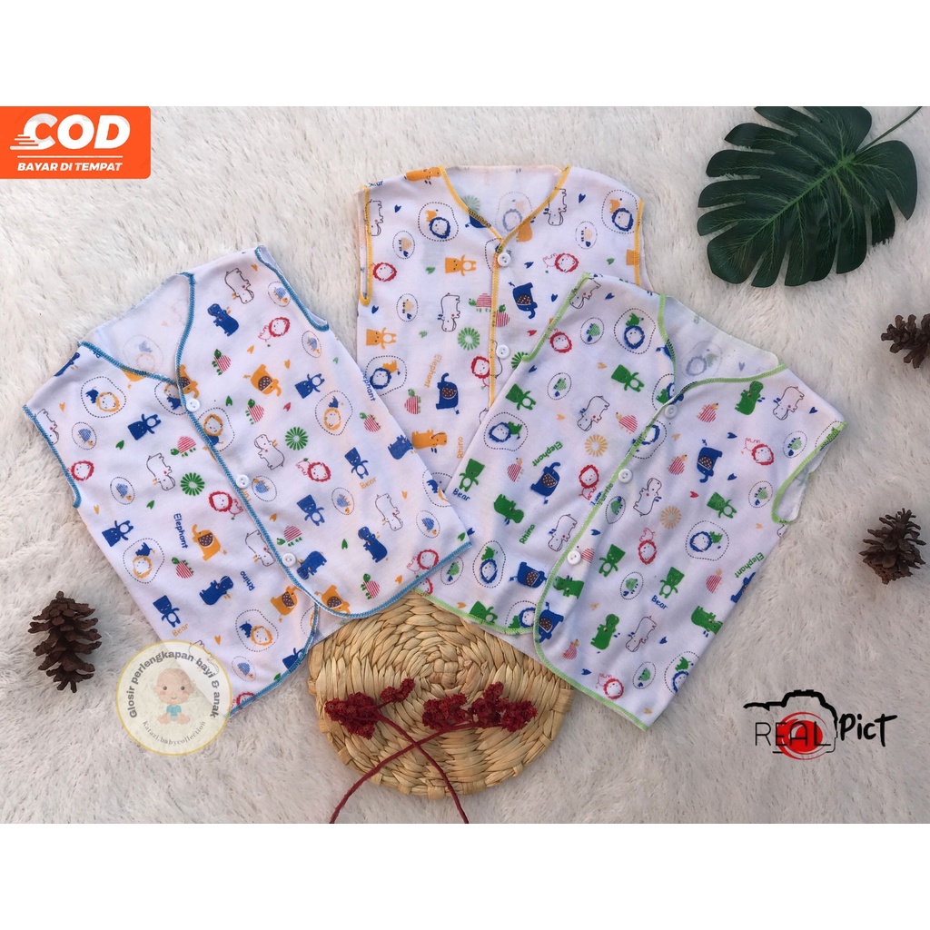 [BKTPW001] 3 Pcs Baju Bayi Kutung Newbron Motif Umur 0 - 6 Bulan