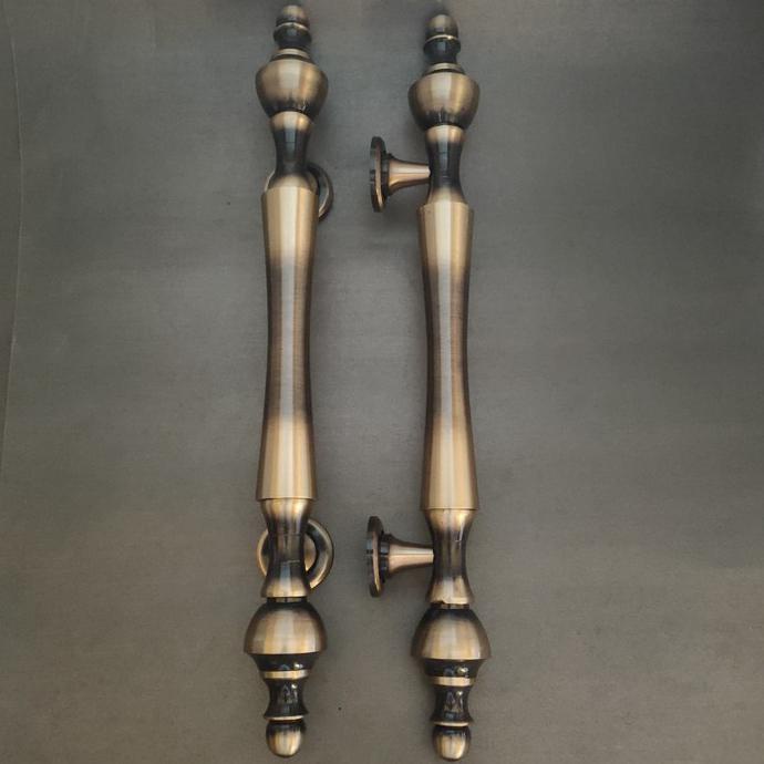 GAGANG PINTU HANDLE PINTU KUNINGAN MOTIF DAHLIA ANTIK ASLI KUNINGAN