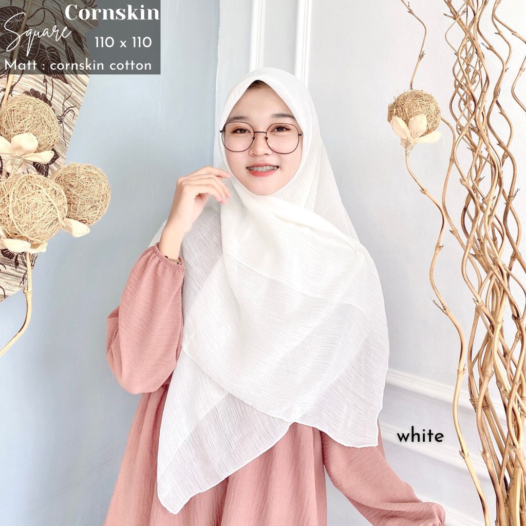 Jilbab Segiempat Cornskin Premium