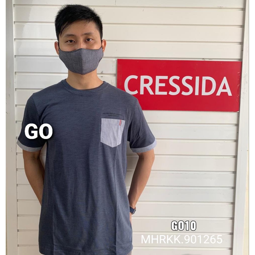 gos CRESSIDA KAOS Pakaian Pria Atasan Kaos Casual Santai Reguler Lengan Pendek Original