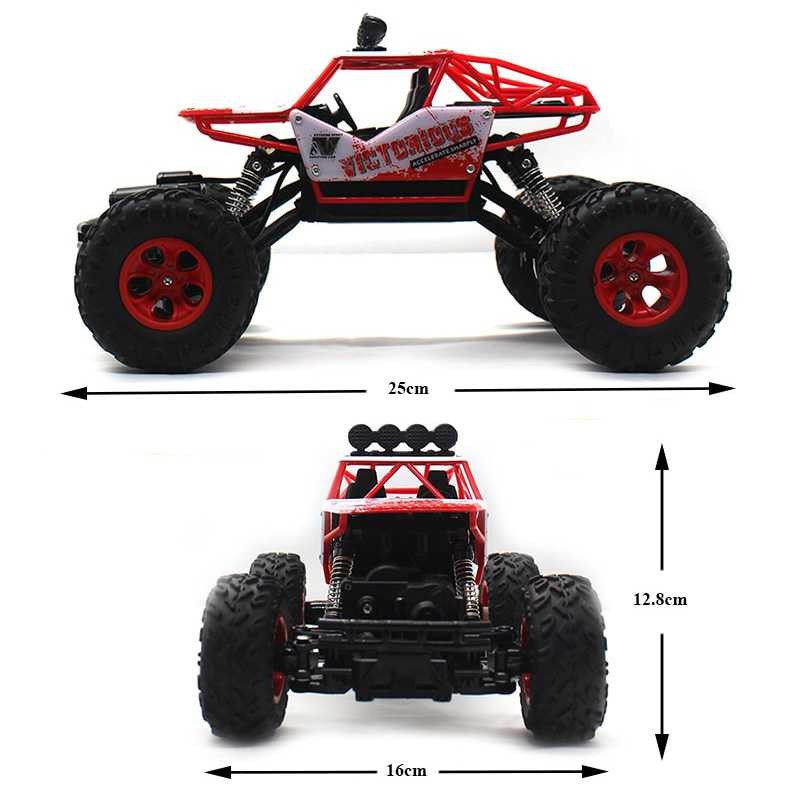 (4WD) Mobil remote control rock crawler off-road (MERAH)