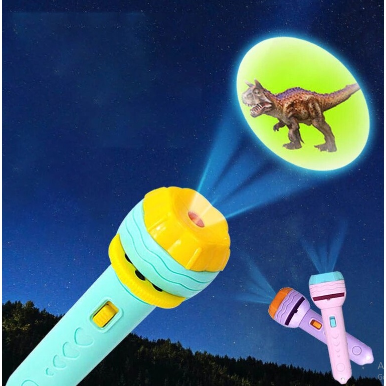 Mainan Anak Senter Proyektor Gambar Kartun Fun Flashlight Mainan Edukasi Anak