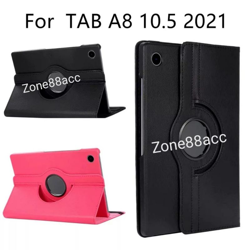 Sarung Rotary Samsung Galaxy Tab A8 A 8 10.5 Wifi LTE 2021 2022 X200 X205 SM-X200 SM-X205 Flip Book Buku Folio Casing Cover Case 360 Smartcase