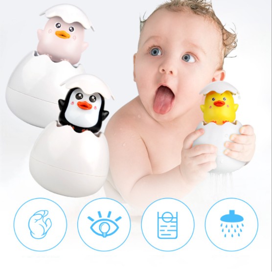 Mainan Mandi Bayi Dan Anak/Mainan Mandi Semprot Telur Ayam pinguin Dino Egg penguin Water Spray