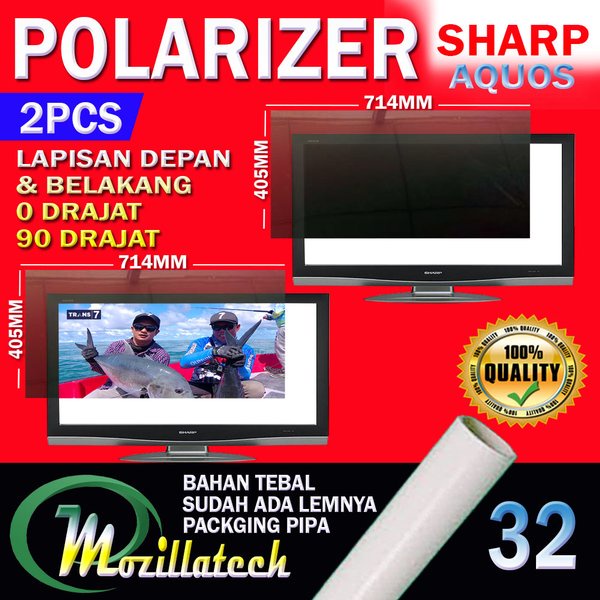 POLARIZER LCD SHARP AQUOS 32 DEPAN BELAKANG LUAR DALAM PLASTIK POLARIS POLARIZER 32 90 DRAJAT 0 DRAJ