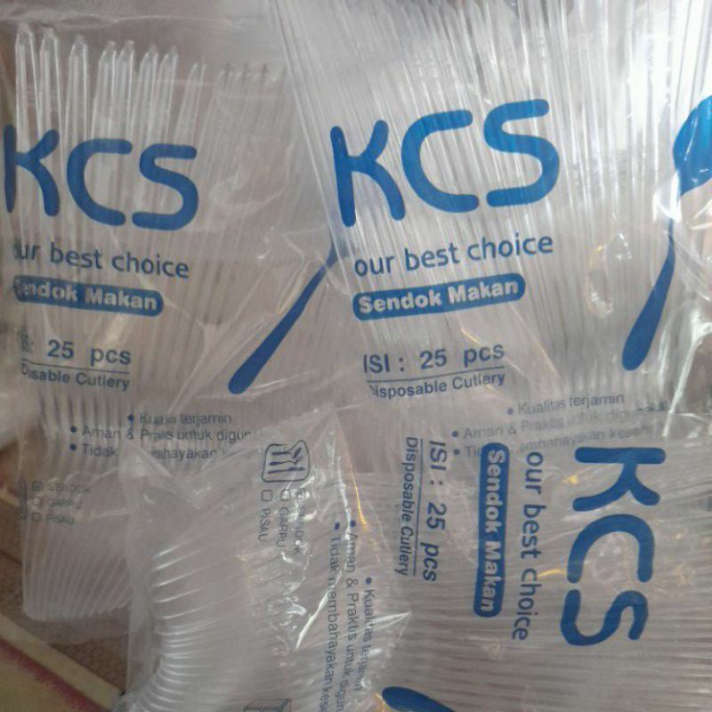 Sendok makan plastik bening kcs