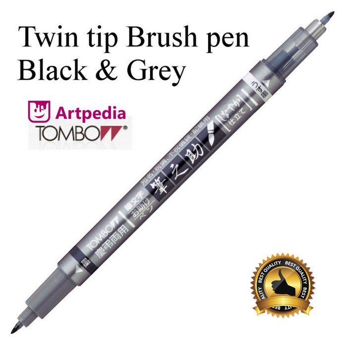 

Jual Tombow Fudenosuke Brush Pen Twin Tip Black Grey Limited