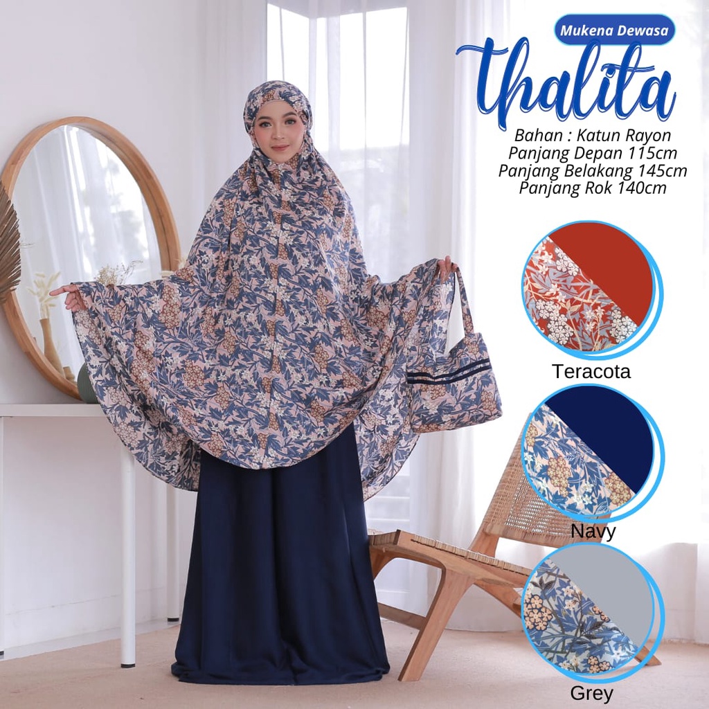 Termurah Mukena Dewasa Thalitha Mukena Jumbo Bahan Katun Rayon Premium Adem Nyaman Dipakai Bisa Cod