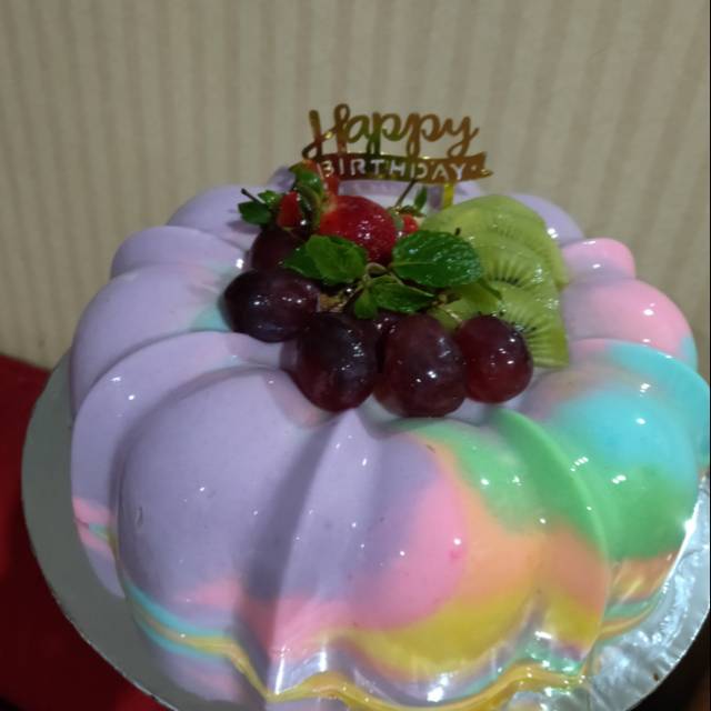 

Puding roti rainbow