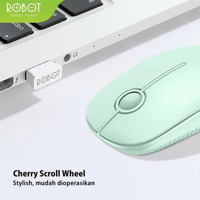 ROBOT M330 MOUSE WIRELESS 2.4GHZ SILENT MUTE CLICK STYLISH NEW MODEL