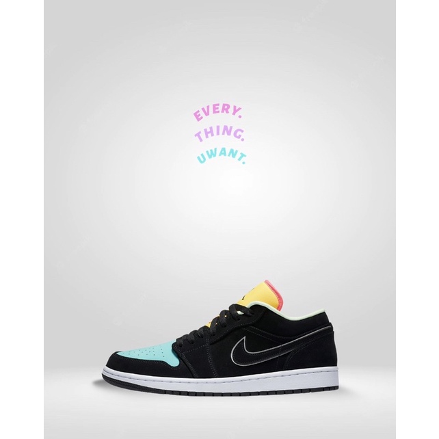 Jordan 1 Low Black Aurora Green Laser Orange