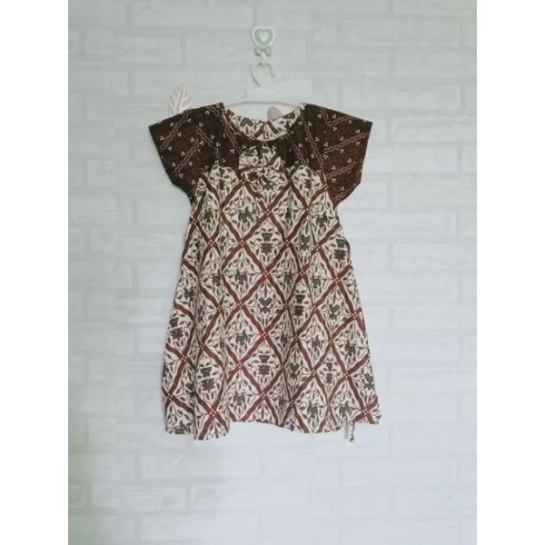 Dress  batik  anak size L usia 6,5 th -7,5 th