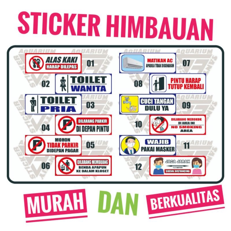 

Sticker himbauan stiker himbauan sticker alas kaki sticker toilet sticker dilarang parkir sticke kloset toilet sticker ac sticker pintu sticker cuci tangan sticker dilarang merokok sticker memakai masker sticker jaga jarak sosialdistancing